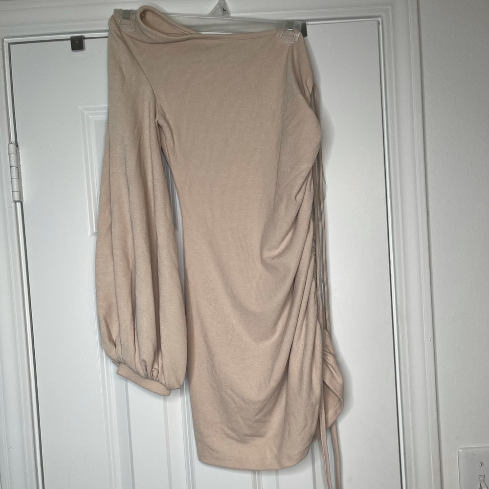 One Shoulder Drawstring Mini Dress